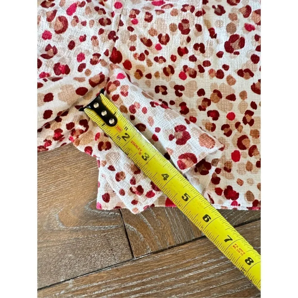 Ann Taylor Leopard Print Shorts Womens Tan Brown Red Size 4 (T1)‎